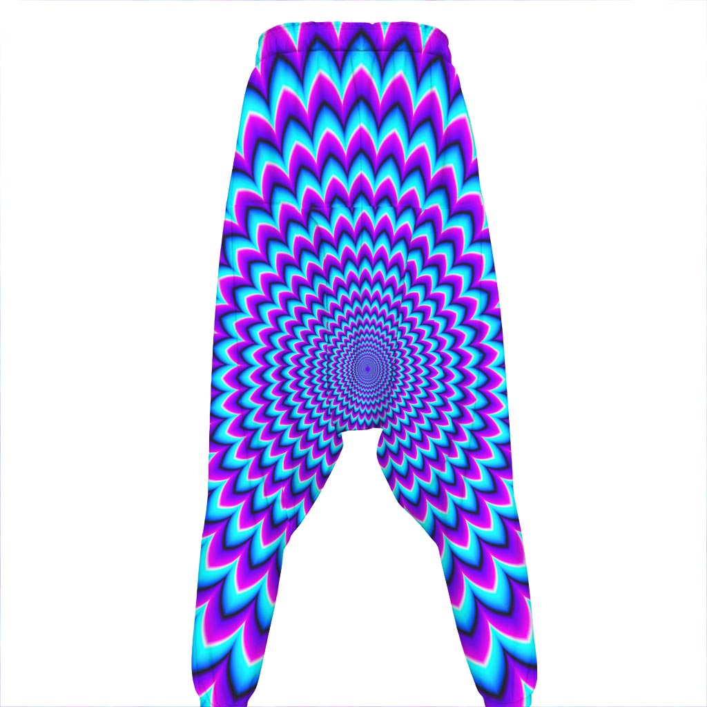 Blue Expansion Moving Optical Illusion Hammer Pants