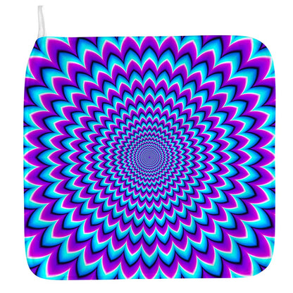 Blue Expansion Moving Optical Illusion Hand Towel