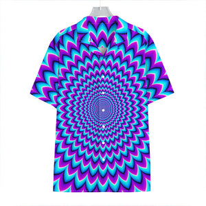 Blue Expansion Moving Optical Illusion Hawaiian Shirt