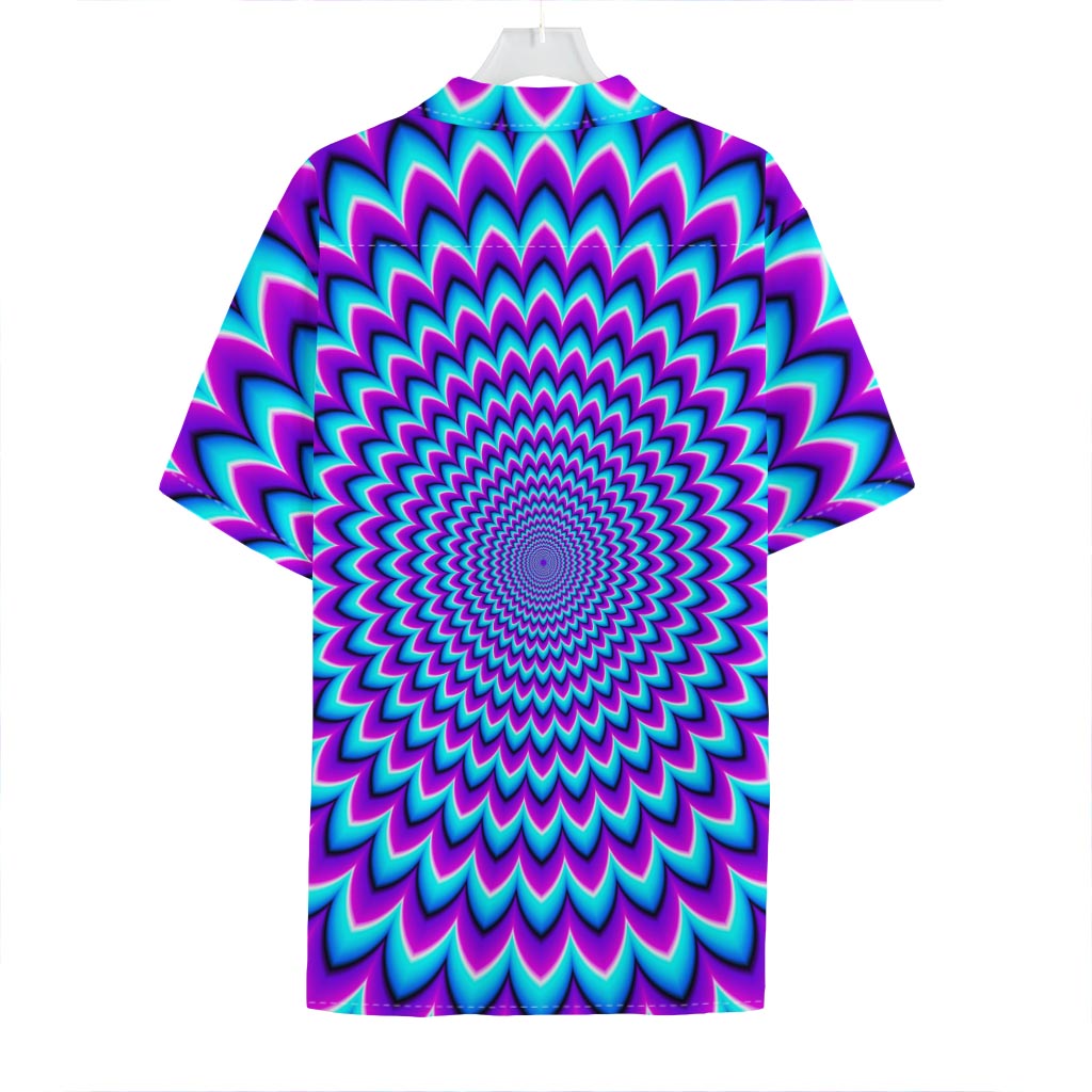 Blue Expansion Moving Optical Illusion Hawaiian Shirt