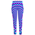 Blue Expansion Moving Optical Illusion High-Waisted Pocket Leggings