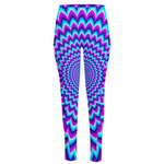 Blue Expansion Moving Optical Illusion High-Waisted Pocket Leggings