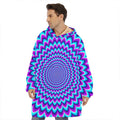 Blue Expansion Moving Optical Illusion Hoodie Blanket