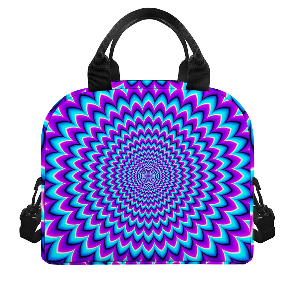 Blue Expansion Moving Optical Illusion Insulated Lunch Bag