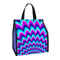 Blue Expansion Moving Optical Illusion Insulated Lunch Tote