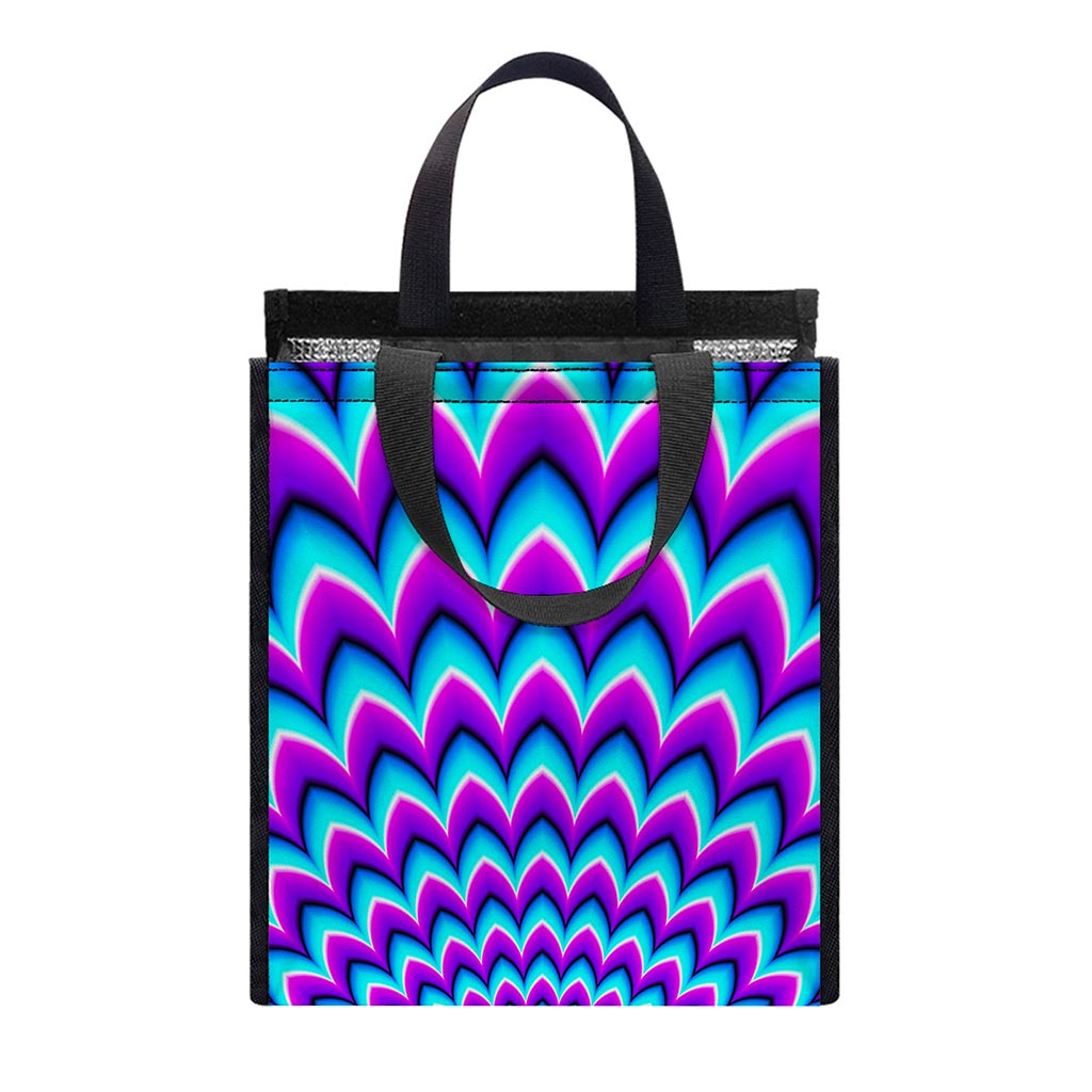 Blue Expansion Moving Optical Illusion Insulated Lunch Tote