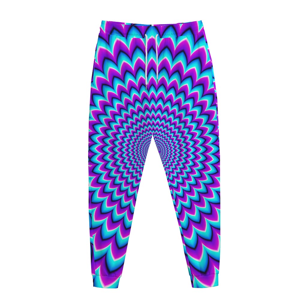 Blue Expansion Moving Optical Illusion Jogger Pants