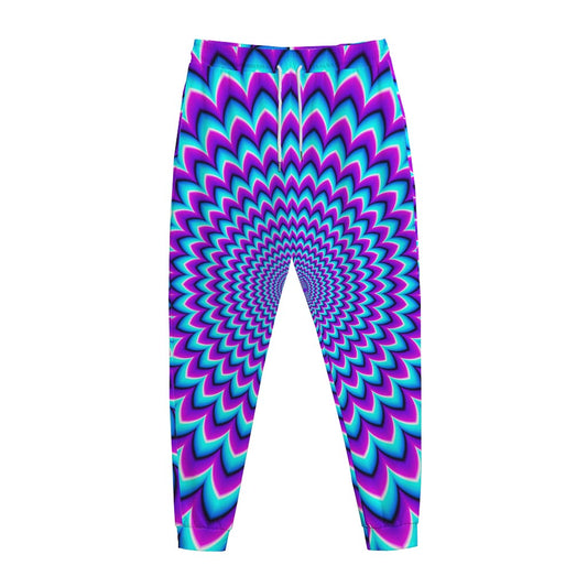 Blue Expansion Moving Optical Illusion Jogger Pants