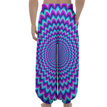 Blue Expansion Moving Optical Illusion Lantern Pants