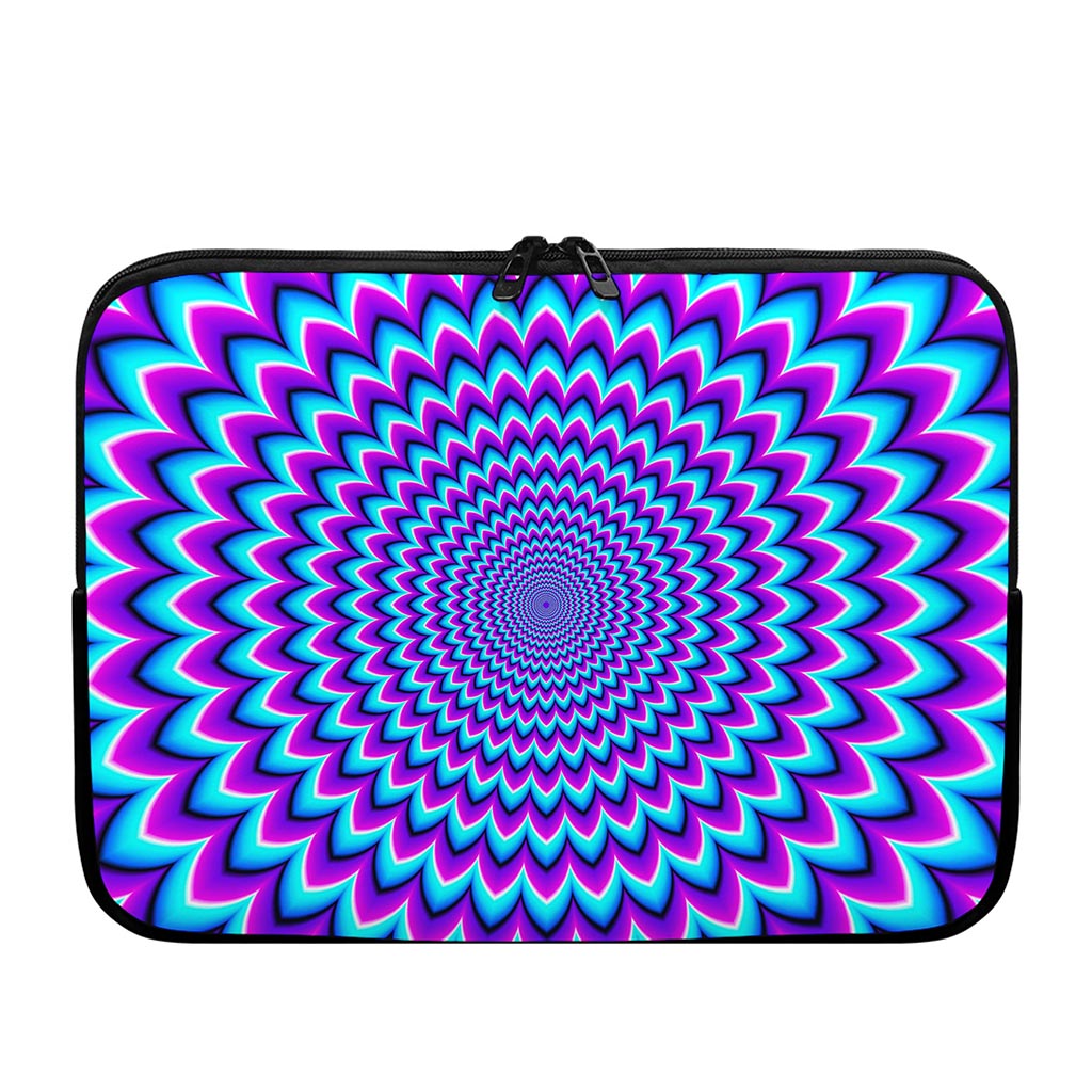 Blue Expansion Moving Optical Illusion Laptop Sleeve