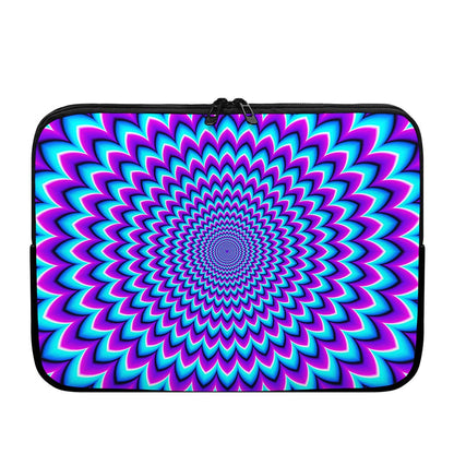 Blue Expansion Moving Optical Illusion Laptop Sleeve