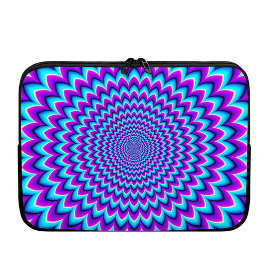 Blue Expansion Moving Optical Illusion Laptop Sleeve