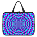 Blue Expansion Moving Optical Illusion Laptop Sleeve With Handle