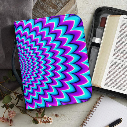 Blue Expansion Moving Optical Illusion Leather Bible Cover