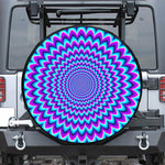 Blue Expansion Moving Optical Illusion Leather Spare Tire Cover