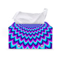 Blue Expansion Moving Optical Illusion Leather Tissue Box Cover