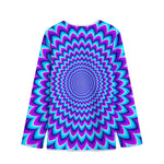 Blue Expansion Moving Optical Illusion Long Sleeve Short Coat