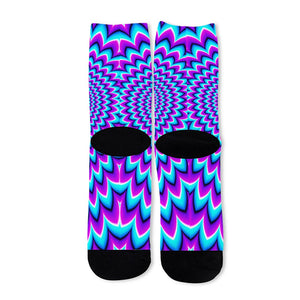 Blue Expansion Moving Optical Illusion Long Socks