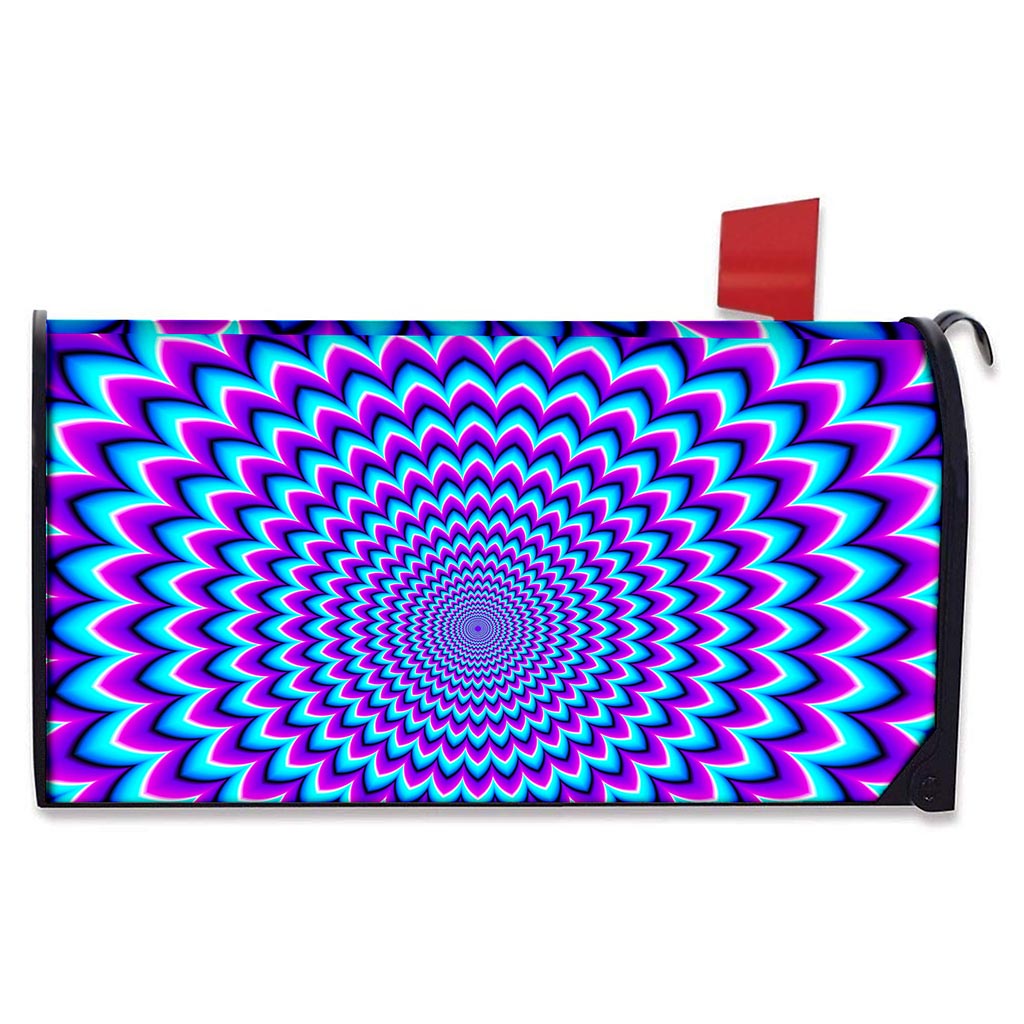 Blue Expansion Moving Optical Illusion Mailbox Cover