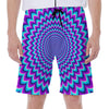 Blue Expansion Moving Optical Illusion Men's Beach Shorts