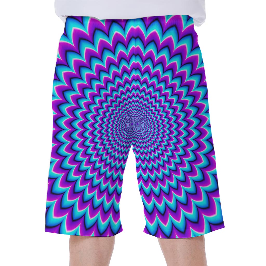 Blue Expansion Moving Optical Illusion Men's Beach Shorts