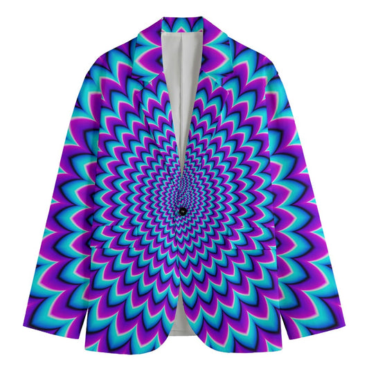 Blue Expansion Moving Optical Illusion Men's Blazer