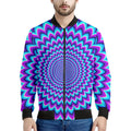 Blue Expansion Moving Optical Illusion Men's Bomber Jacket