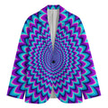 Blue Expansion Moving Optical Illusion Men's Cotton Blazer