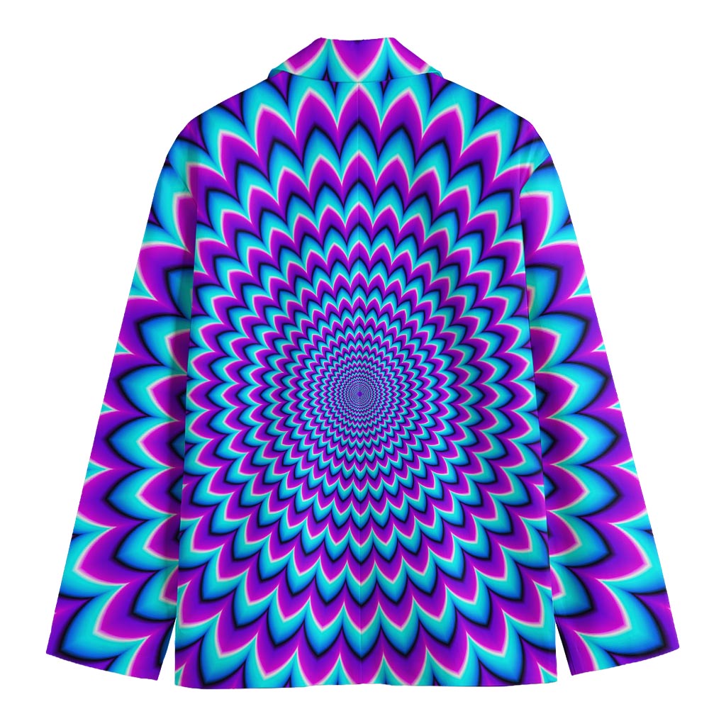 Blue Expansion Moving Optical Illusion Men's Cotton Blazer