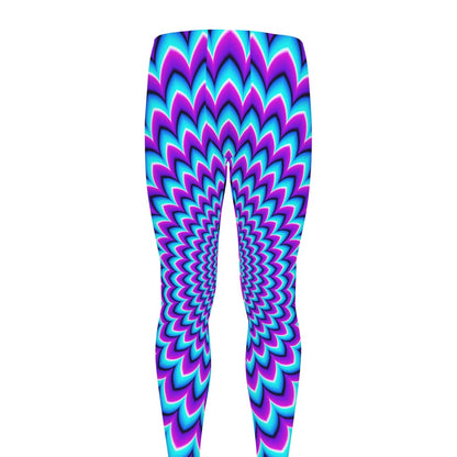 Blue Expansion Moving Optical Illusion Men's leggings