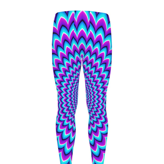 Blue Expansion Moving Optical Illusion Men's leggings