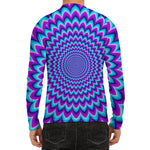 Blue Expansion Moving Optical Illusion Men's Long Sleeve Rash Guard