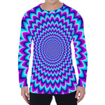 Blue Expansion Moving Optical Illusion Men's Long Sleeve T-Shirt