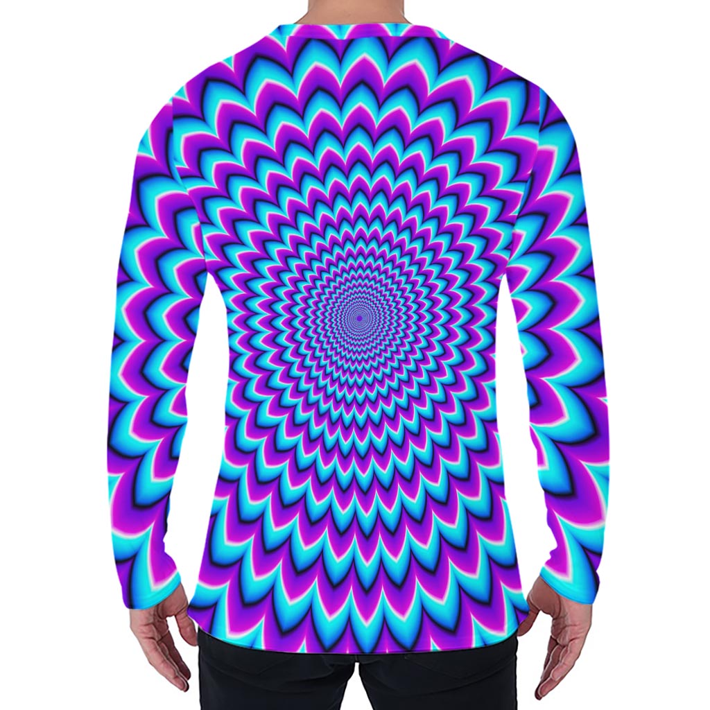Blue Expansion Moving Optical Illusion Men's Long Sleeve T-Shirt