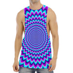 Blue Expansion Moving Optical Illusion Men's Muscle Tank Top