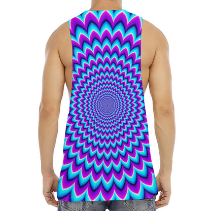 Blue Expansion Moving Optical Illusion Men's Muscle Tank Top