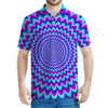 Blue Expansion Moving Optical Illusion Men's Polo Shirt