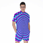 Blue Expansion Moving Optical Illusion Men's Rompers