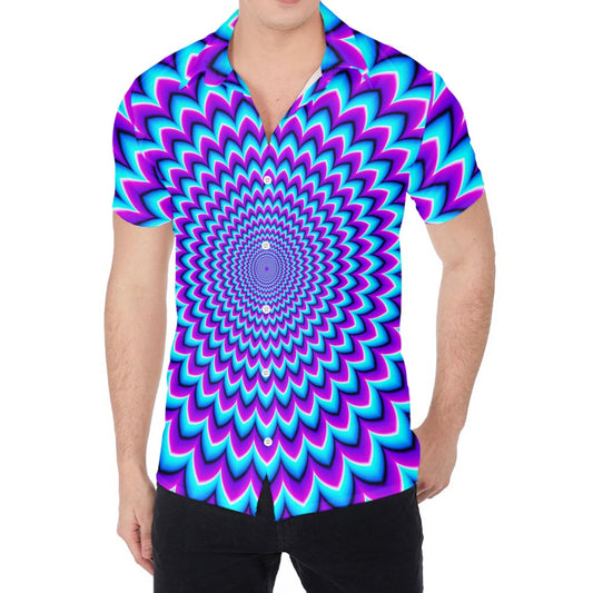 Blue Expansion Moving Optical Illusion Men's Shirt
