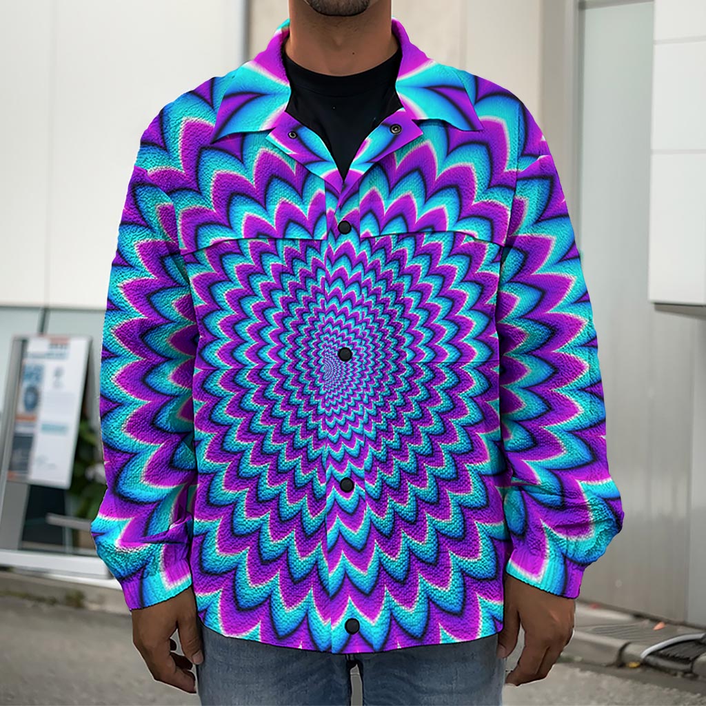 Blue Expansion Moving Optical Illusion Men's Shirt Jacket