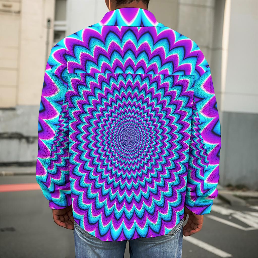 Blue Expansion Moving Optical Illusion Men's Shirt Jacket