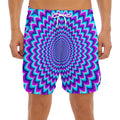 Blue Expansion Moving Optical Illusion Men's Split Running Shorts