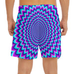 Blue Expansion Moving Optical Illusion Men's Split Running Shorts