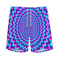 Blue Expansion Moving Optical Illusion Men's Athletic Shorts
