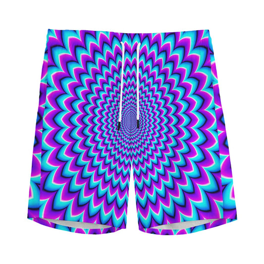 Blue Expansion Moving Optical Illusion Men's Sports Shorts