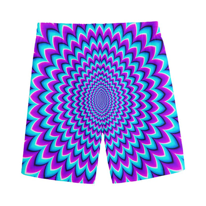 Blue Expansion Moving Optical Illusion Men's Sports Shorts