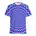 Blue Expansion Moving Optical Illusion Men's Athletic T-Shirt