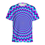 Blue Expansion Moving Optical Illusion Men's Sports T-Shirt