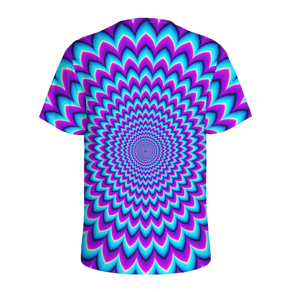 Blue Expansion Moving Optical Illusion Men's Sports T-Shirt