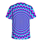 Blue Expansion Moving Optical Illusion Men's Sports T-Shirt